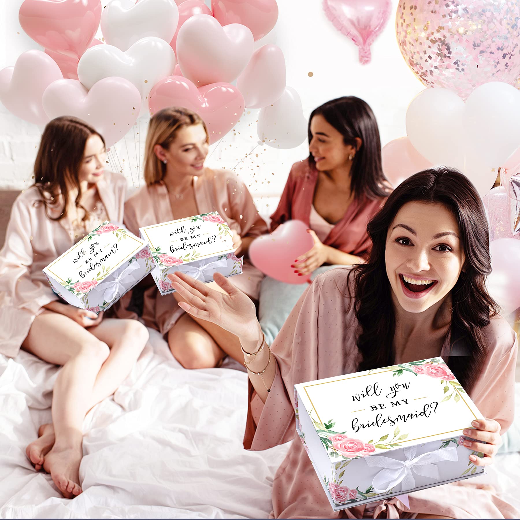 Teenyyou Brautjungfern-Geschenkset – 60 Teile Inkl. Schmuckdose, Glas, Haargummi & Handcreme