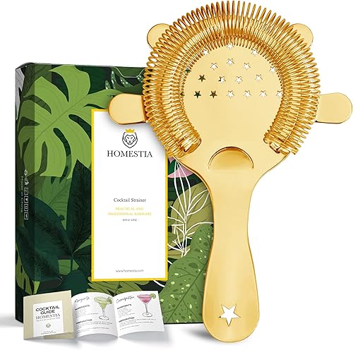 Miniatura 2 de Homestia Hawthorne Colador de cóctel  Colador de barra de acero inoxidable para bartending, colador de bebidas para barmanes y mixólogos, colador de