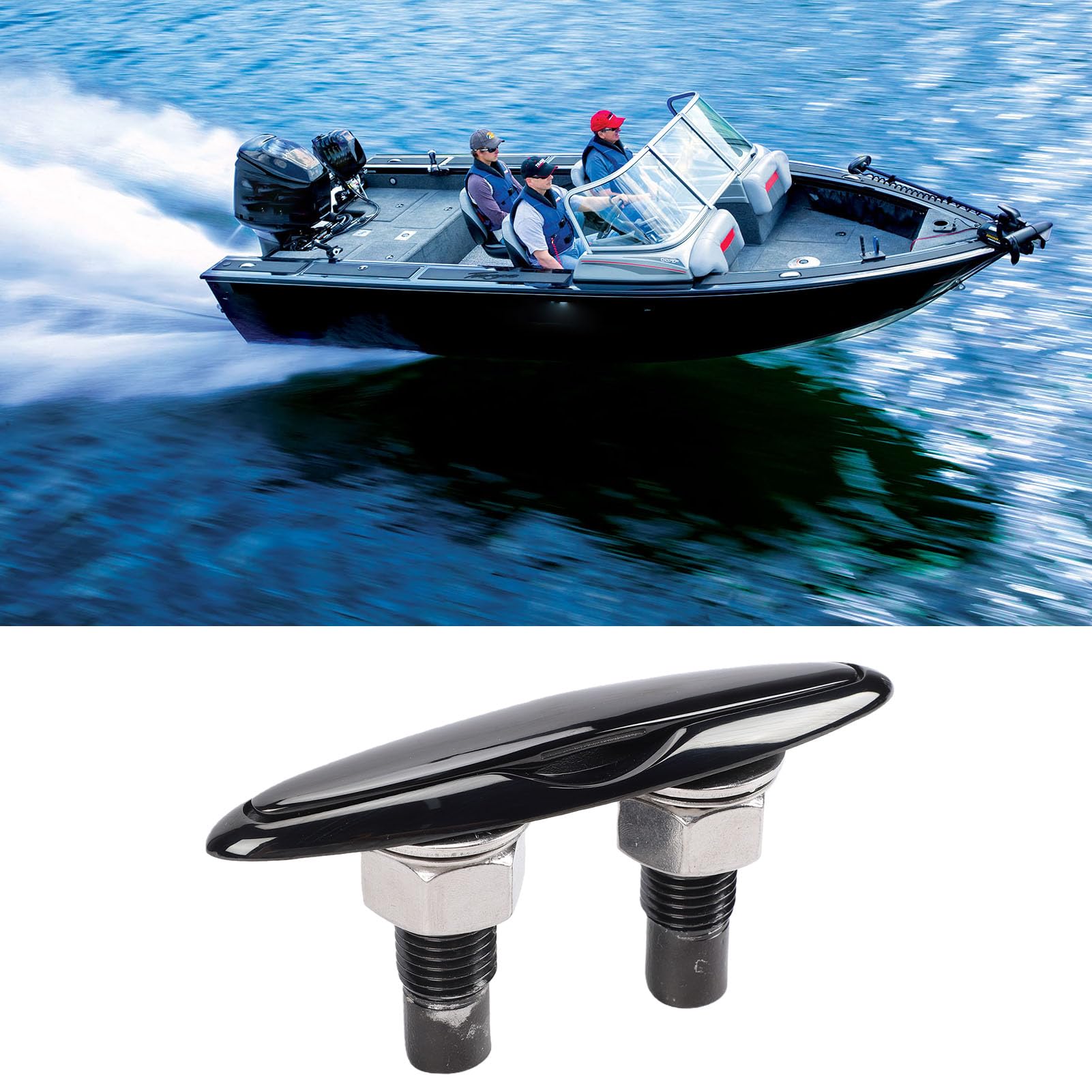 Bitta Retrattile per Barca da 6,3 Pollici, Resistente, in Acciaio Inossidabile 316 di Grado Marino, a Scomparsa, a Filo, Ribaltabile, per Kayak, Motoscafi, e Yacht.