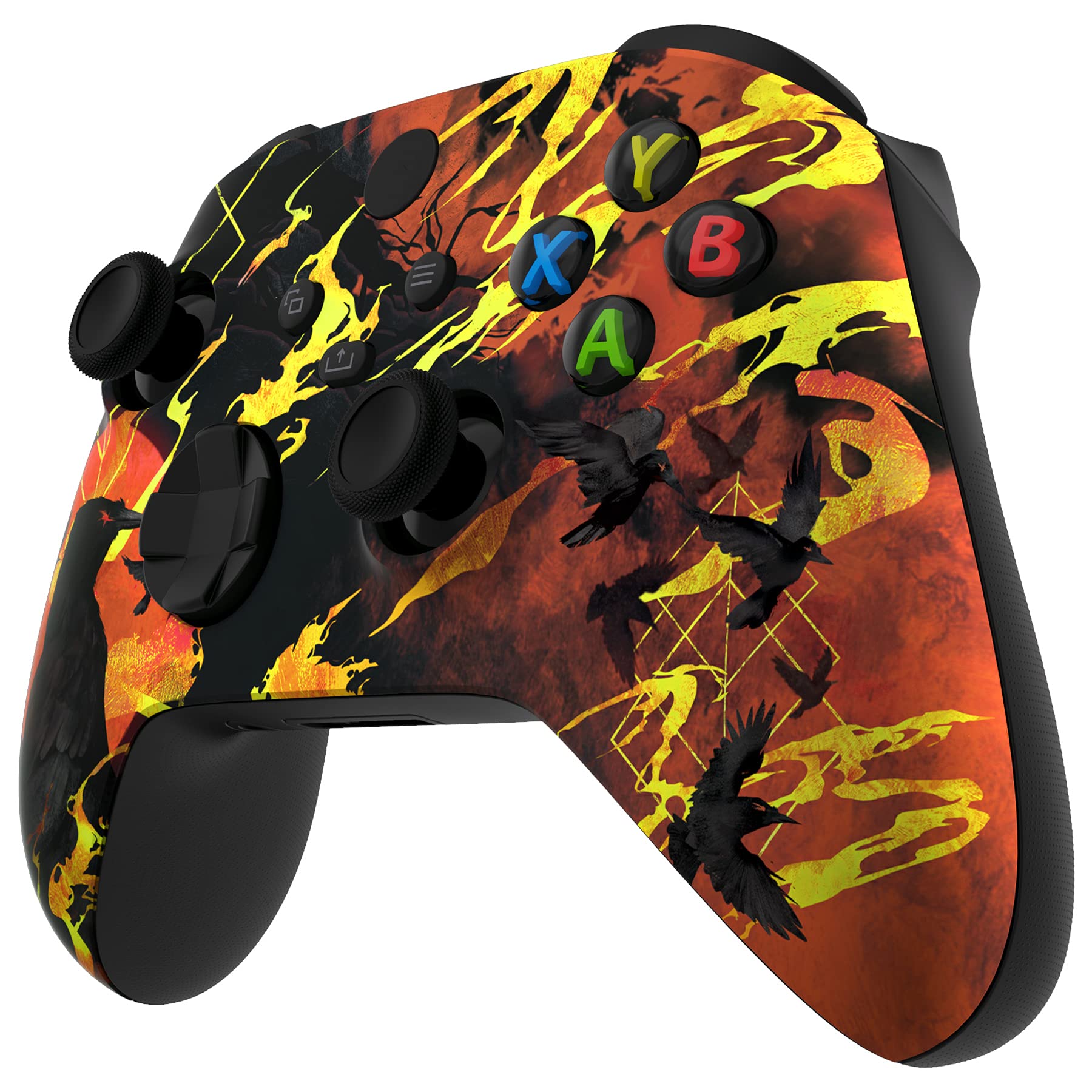 eXtremeRate Replacement Shell for Xbox Series X & S Controller - Unleash Your Style - Blood Moon Raven Custom Acessories Front Housing Cover for Xbox Core Controller Wireless [Control NOT Included] - 5