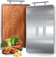 Hilmon Titanium & Ebony Dual-Sided Cutting Board with Juice Groove & Handle - Hygienic Chopping Board for Meat, Veggies, Charcuterie