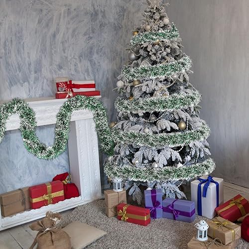 Miniatura 5 de Shappy Guirnalda de oropel de boda de 88.5 pies, 6 rollos, decoración de fiesta de graduación, guirnalda de alambre de oropel con purpurina metálica