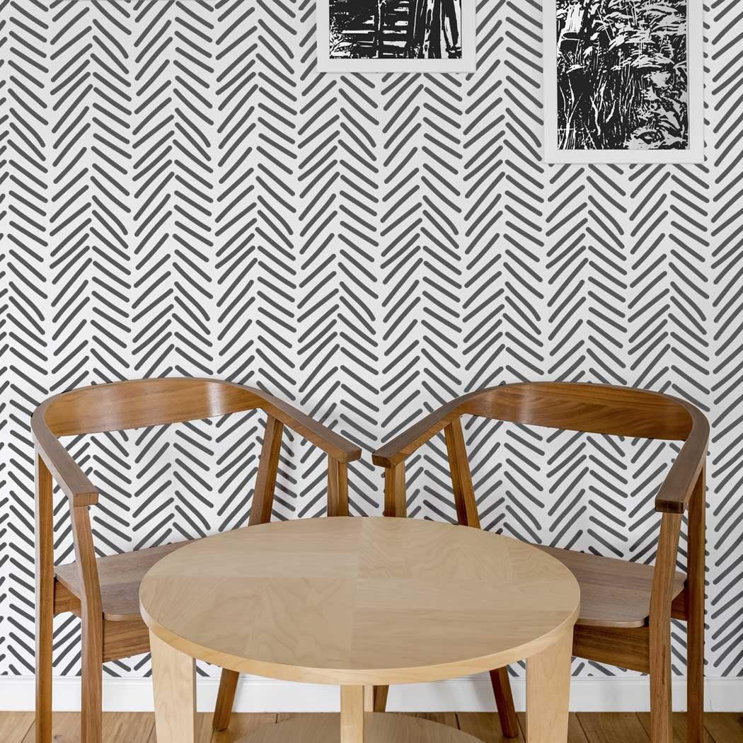 Herringbone Allover Stencil Dyllis - Large Wall Stencil Pattern for DIY Projects