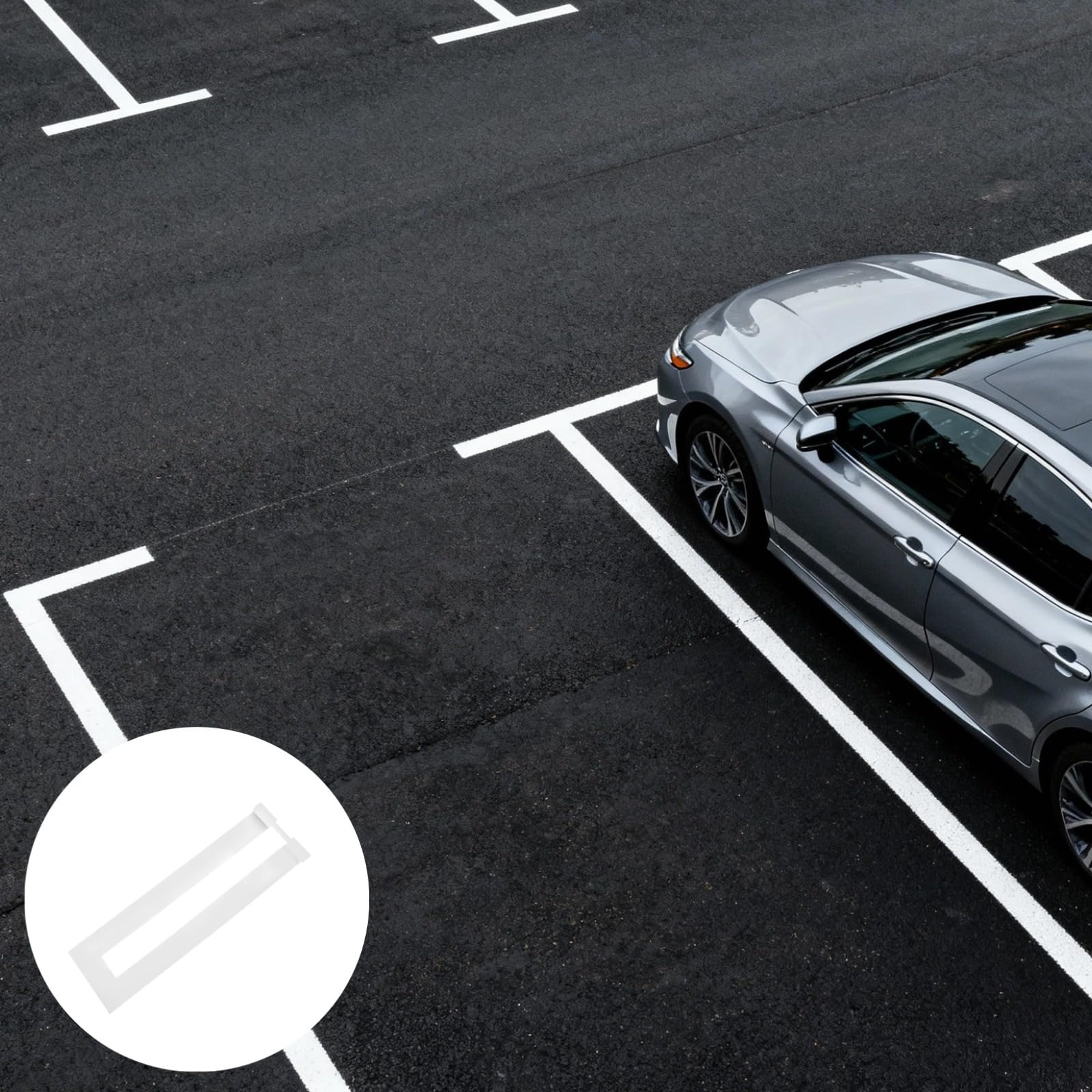 Faltbare 239,5 cm weiße Parkplatz-Linien-Schablone, Silikonschablone für gerade Linienmalerei, wiederverwendbare Pflasterparkmarkierungen