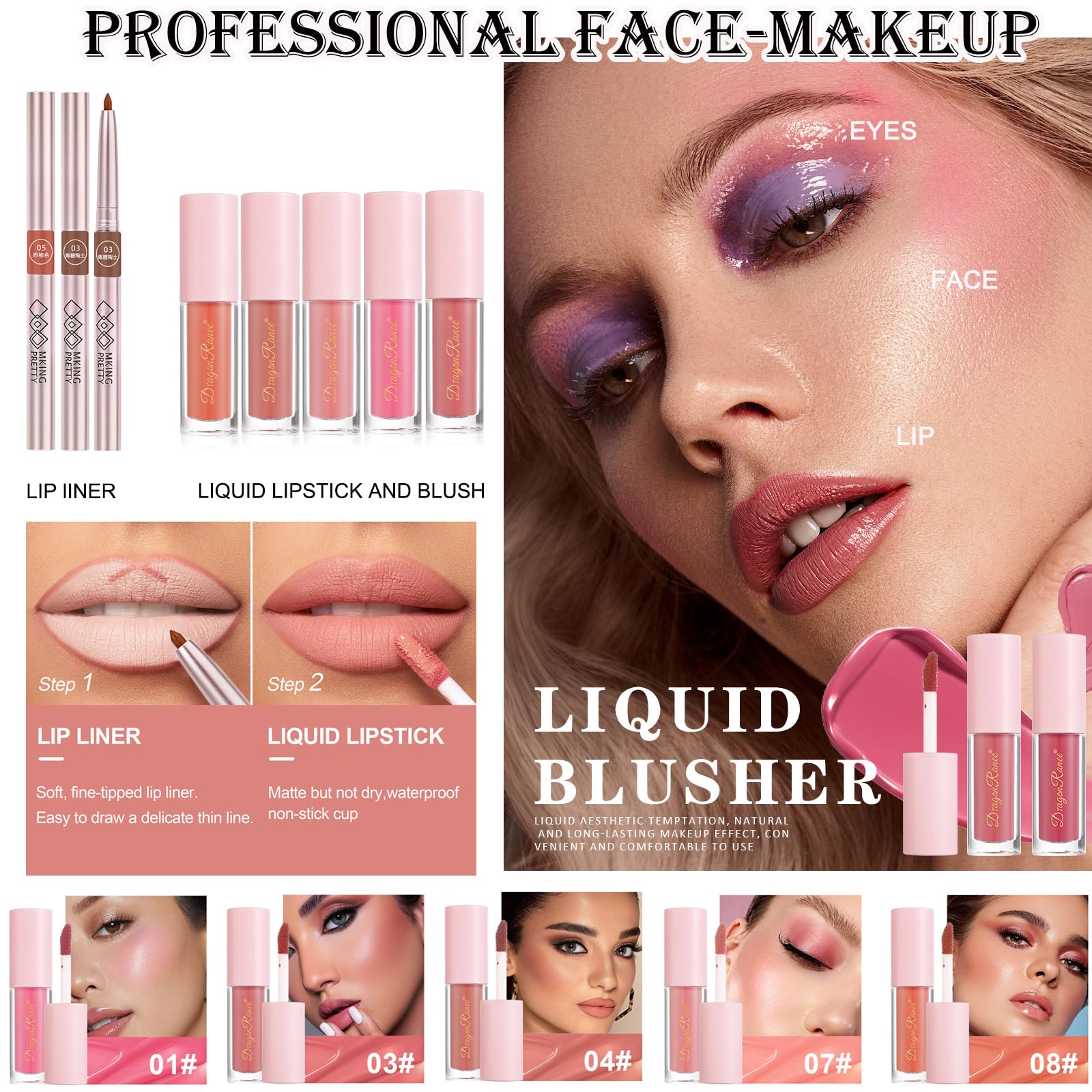 Set Trucchi Donna, Ruicen Trousse Trucchi Donna per Donne e Adolescenti, Kit Trucco Make Up Completo Con Portatile Travel Bag Make Up Palette e Altri Accessori, Set Trucchi Ideale per Principianti