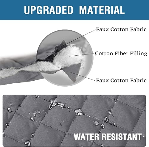 Miniatura 6 de Funda protectora acolchada reversible para muebles en forma de L, funda impermeable para sofá modular de 3 plazas, con correas elásticas para perros