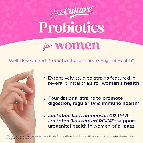 Miniatura 2 de Enzymedica SubCulture Probióticos para mujeres, 50 mil millones de UFC, salud vaginal y urinaria, apoyo inmunológico y digestivo, 30 cápsulas