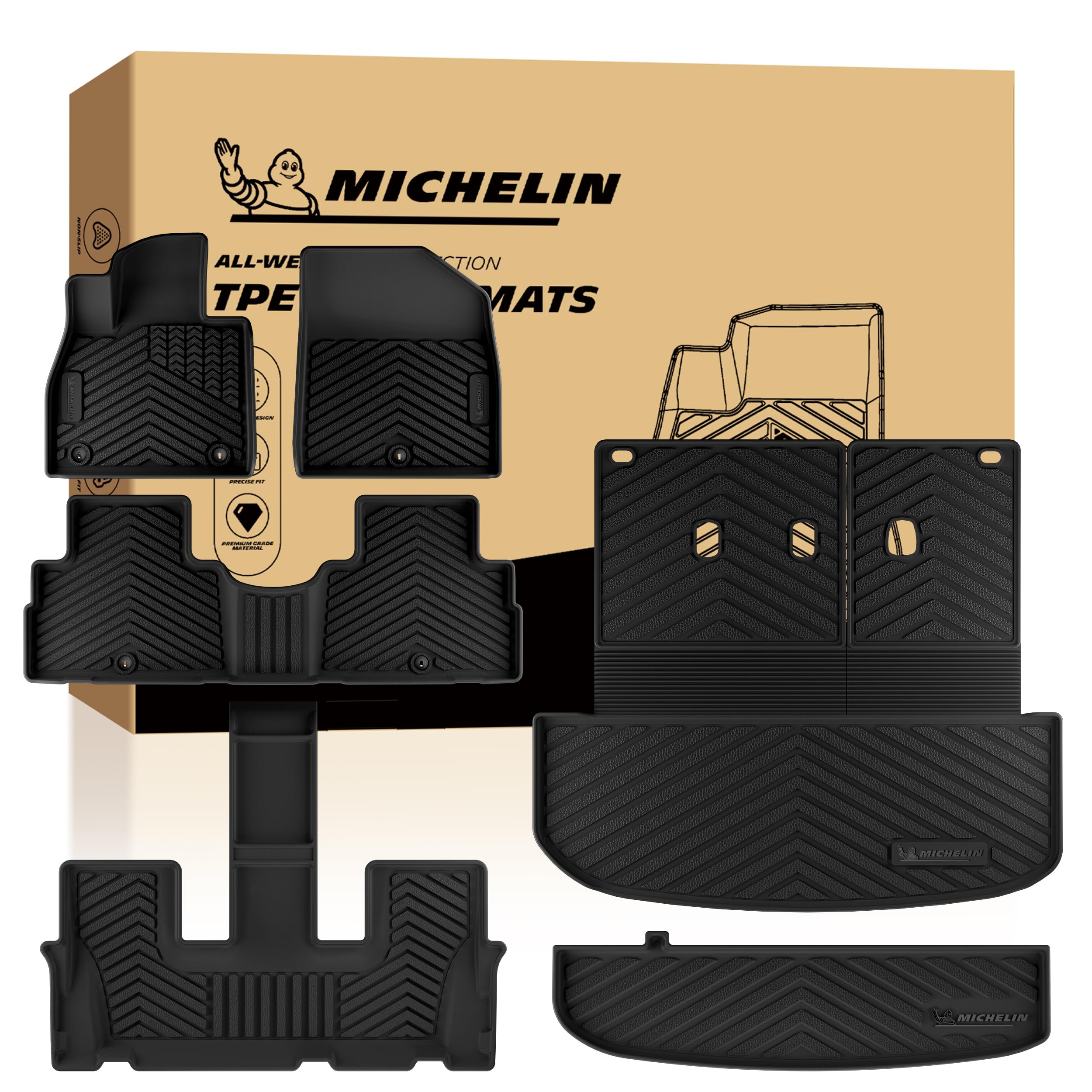 Michelin Vehicle Mats for 2020-2025 Hyundai Palisade 7 &amp; 8 Seats