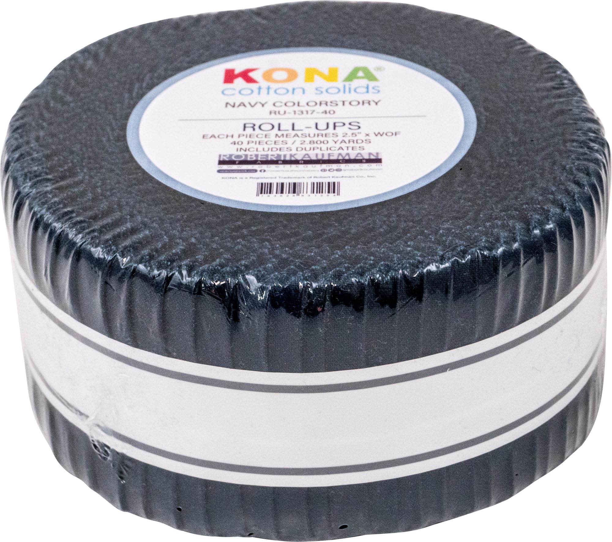 Kona Cotton Solids Navy Roll Up 40 2.5-inch Strips Jelly Roll Robert Kaufman Fabrics RU-1317-40