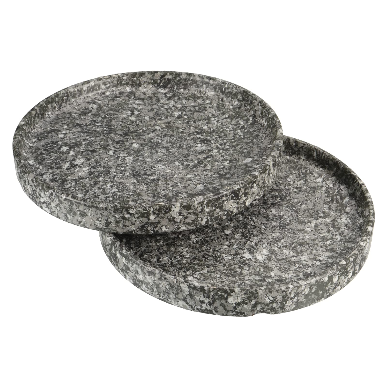 PATIKIL Plant Pot Saucers 6 Inch, 2 Pack Ceramic Round Flower Drip Tray for Indoor Outdoor, Marble
