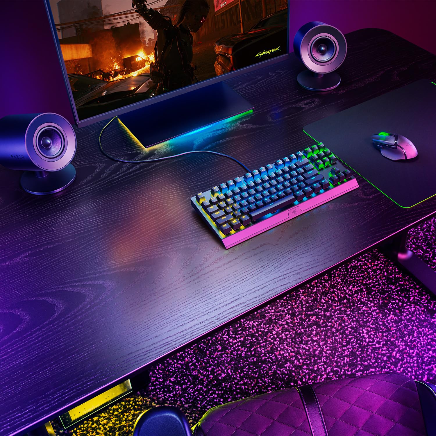 Razer Nommo V2 X - Full-Range-2.0-Gaming-Lautsprecher für PC (Zwei 3-Zoll-Full-Range-Treiber, THX Spatial Audio, Max. Schalldruck 96 dB, Plattformübergreifende Kompatibilität) Schwarz