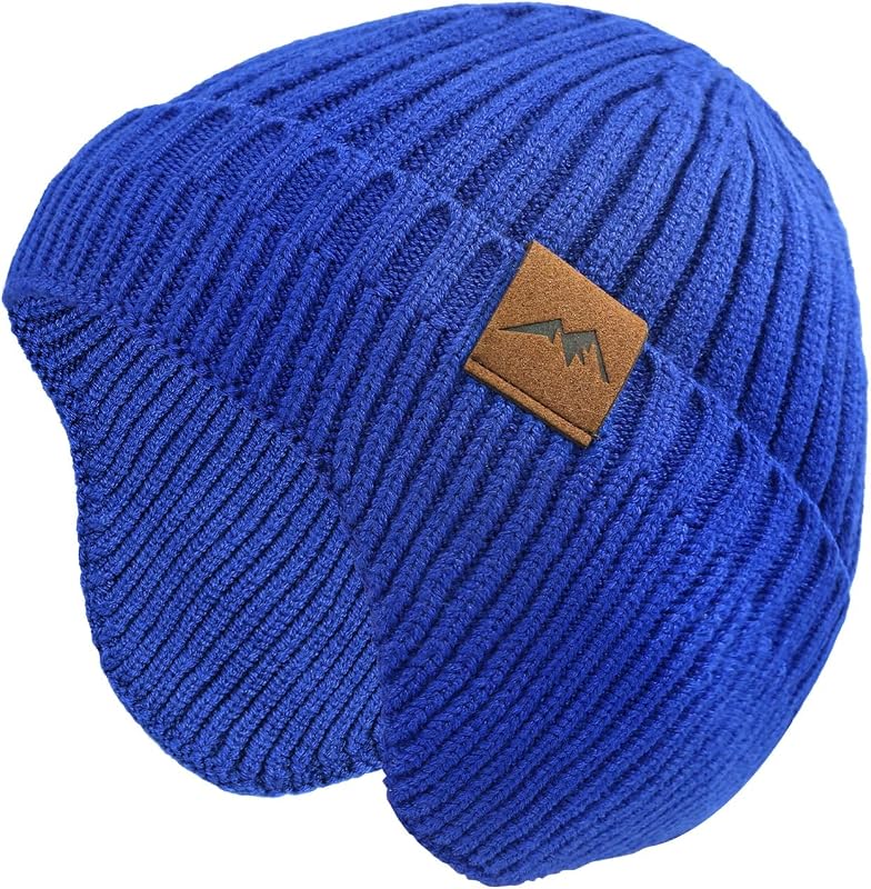 Gorro de inverno infantil POXIMI de tricô com abas para as orelhas