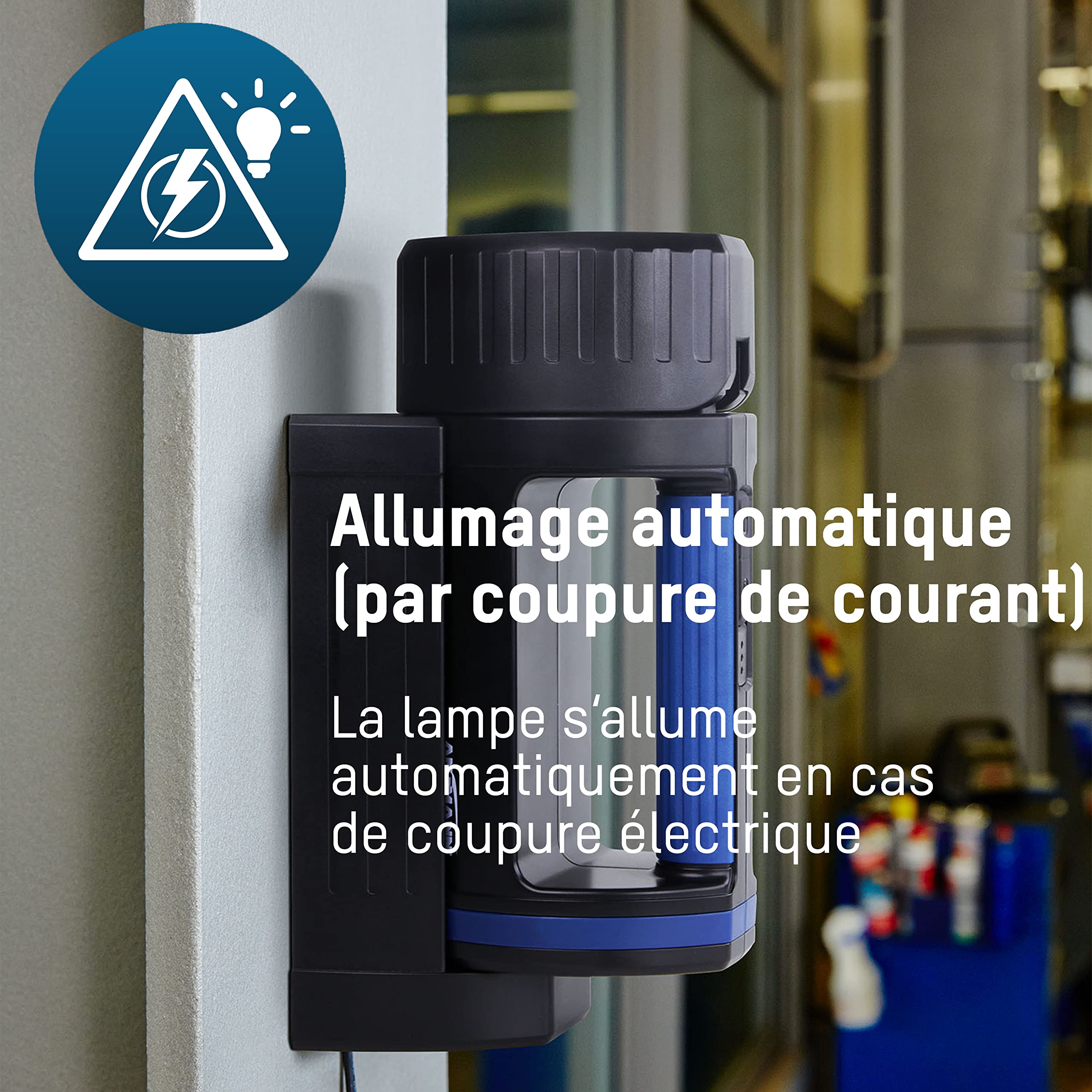 ANSMANN Baladeuse LED rechargeable avec accumulateur 5200 mAh (1 pce) – Lampe torche ultra puissante aux trois modes d'éclairage – Lampe baladeuse pour la maison, le garage, l'atelier, etc.