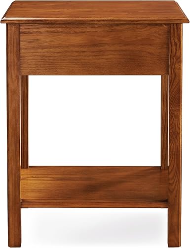Miniatura 4 de Salem Solid Wood Nightstand with Drawer and Shelf, Medium Oak Brown, Perfect for Bedrooms, Living Rooms, and Small Spaces – Leick Home, 9067-MED