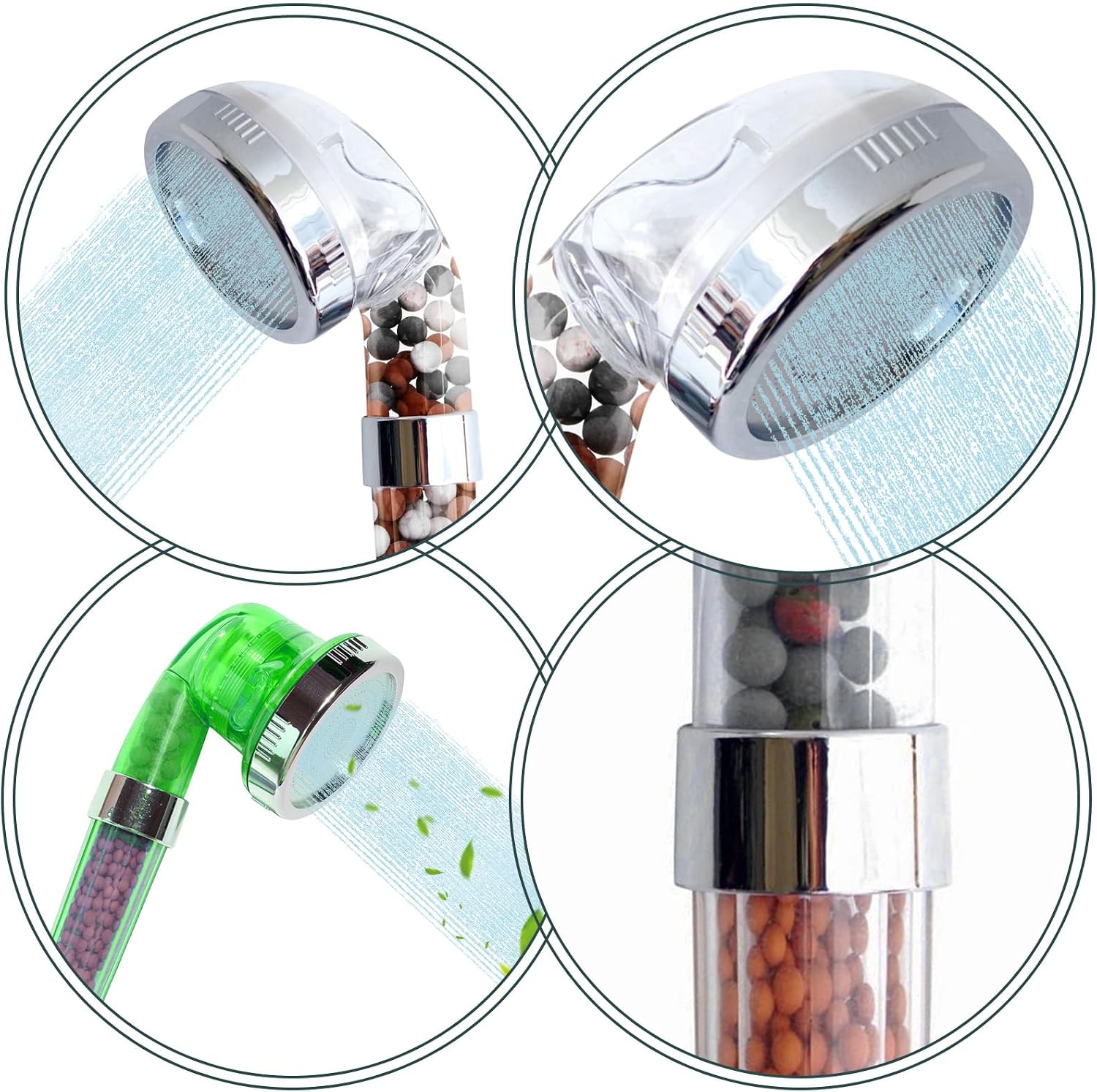 4 Packs 240g Shower Envy Refills, Mineral Shower Head Filter Stone Beads image 2
