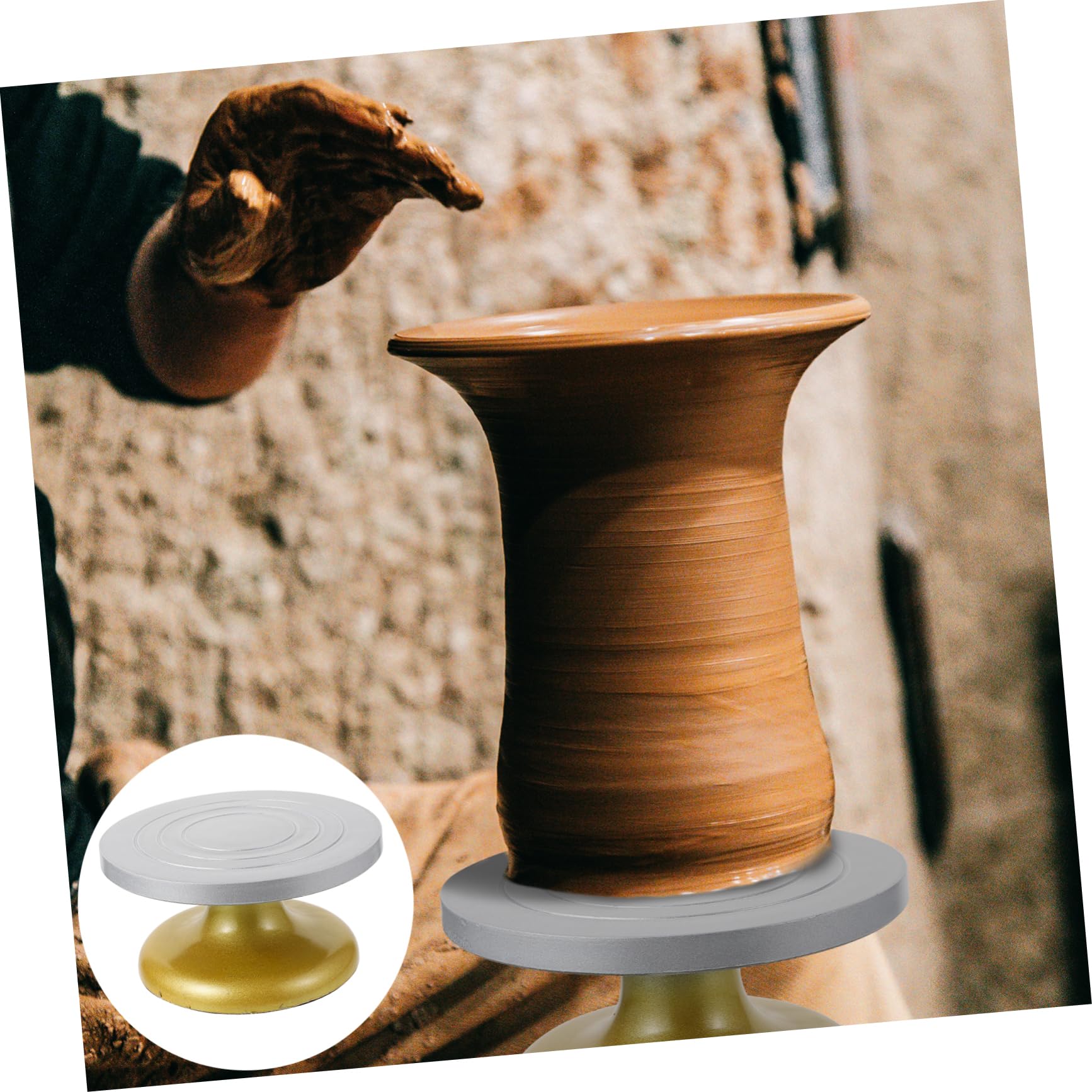 Plato Giratorio para Pasteles 22, 5cm de Plástico Acero Antideslizante | Mesa de Trabajo para Decoración, Adecuado para Repostería y Modelado, Base Gruesa para Giro Estable