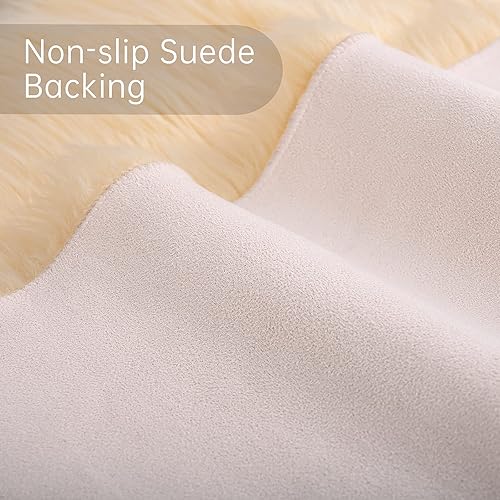 Miniatura 6 de Softlife Alfombra esponjosa de piel sintética de oveja para área de niños, para dormitorio, mesita de noche, sala de estar, oficina, decoración del