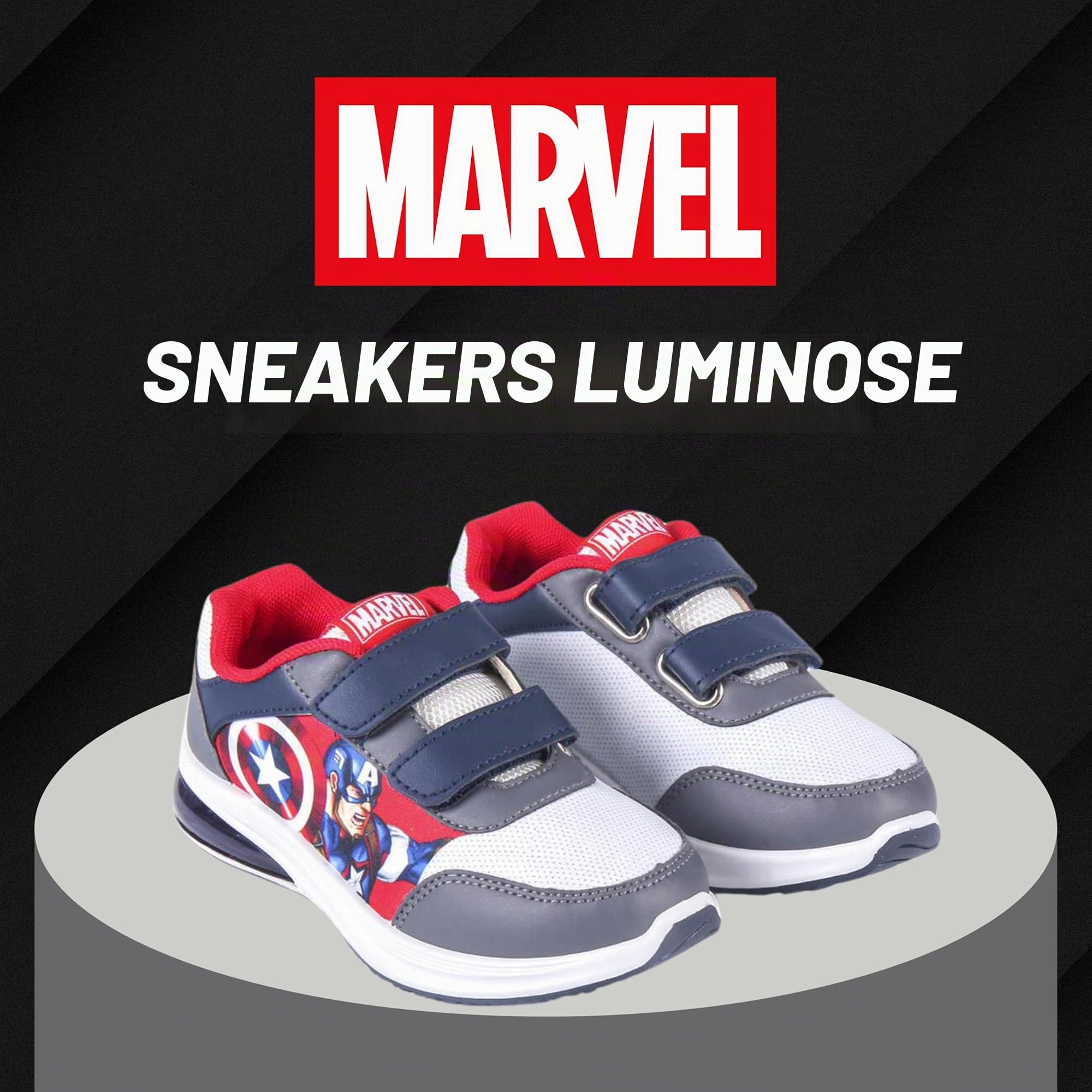 Marvel Avengers Scarpe per Ragazzi, Scarpe Sportive per Bambino, Scarpe Sportive Luminose per Ragazzo, Taglie EU 25 a 32