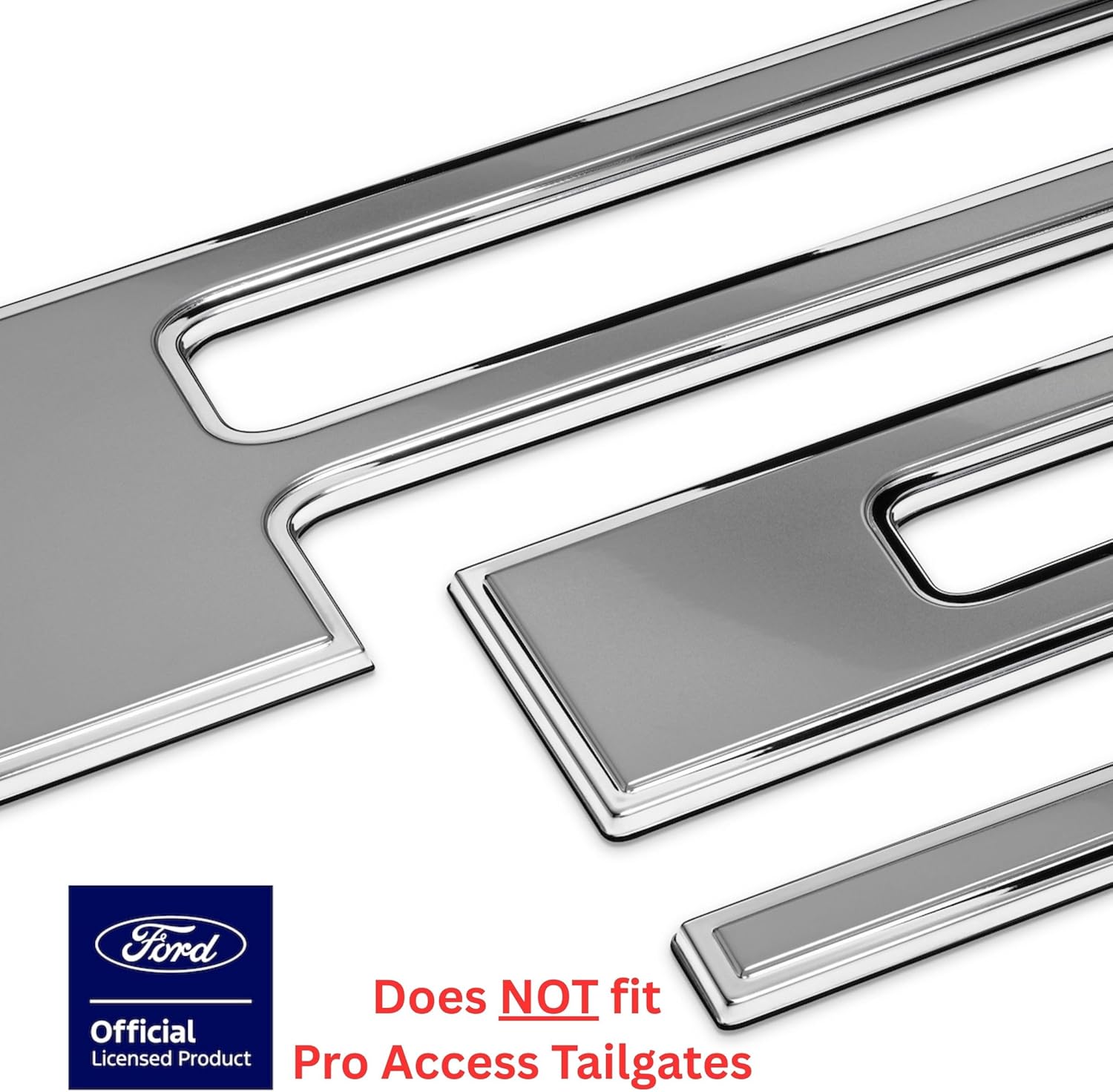 EyeCatcher Premium Tailgate Letter Insert Kit for 2021-2026 Ford F-150 (Satin Chrome)