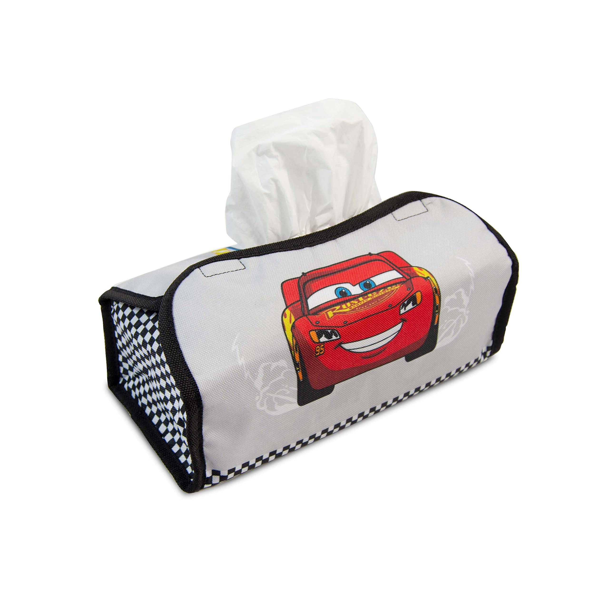 Disney Cars Lightning Mcqueen Tissue Box Cover Holder Modern Decorative Tissues Dispenser Case For Bathroom, Desk, Bedroom, Or Car Multicolor Official Disney Product, Trha10489
