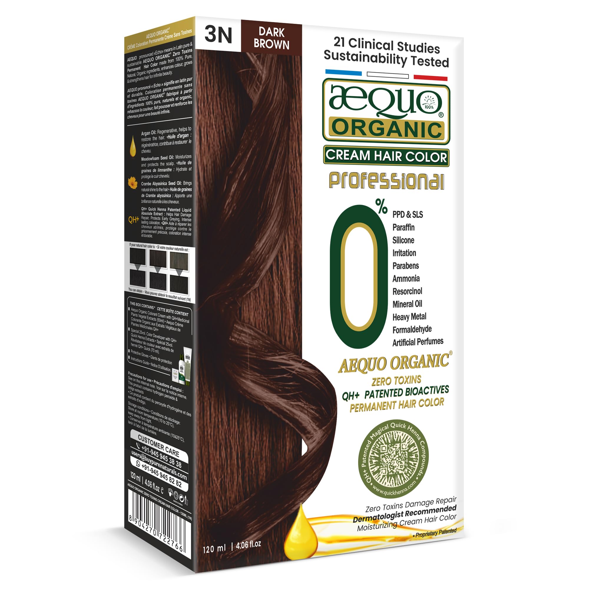 byPurenaturals Aequo Organic Cream Salon Pack Hair Colour 3N Dark Brown for Men and Women,120 ML| 100% Grey Coverage| PPD & Ammonia Free-image-20