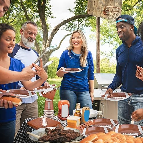 Vista 104 de durony 144 Pieces Sports Themed Paper Plates and Napkins Dinnerware Set Sports Birthday Party Tableware Paper Plates Napkins Forks Serve 24 for