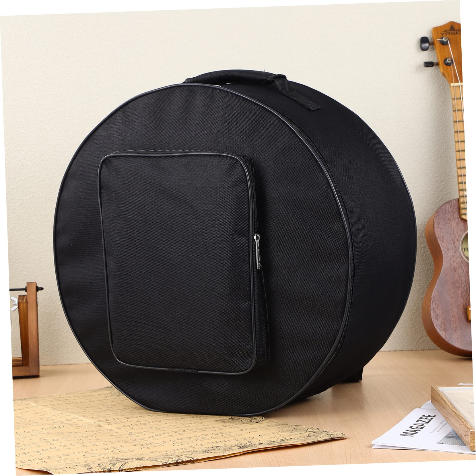 Runde Snare Drum Tasche 13 bis 14 Zoll, Rucksack Schwarz