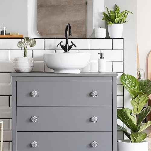 Miniatura 5 de Xlroaafs Paquete de 4 perillas de níquel cepillado para gabinetes de cocina, perillas de 1-25 pulgadas para armarios y cajones, pomos de níquel