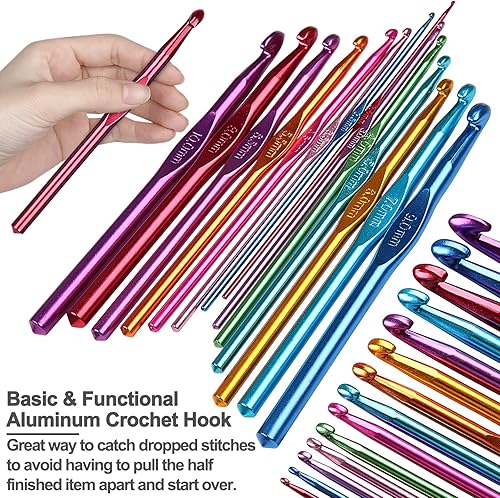 Miniatura 4 de Coopay Hilo de tejido de agujas de punto para ganchillo, ganchos de ganchillo duraderos para principiantes, regalo ideal para accesorios de kit de