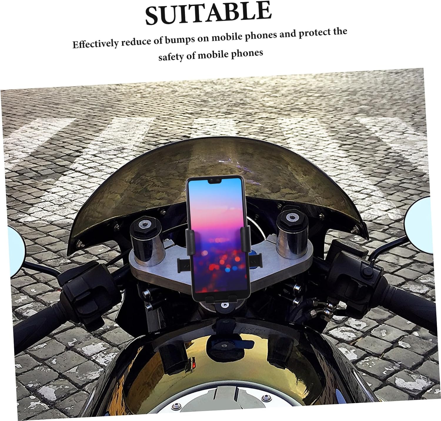 NUOBESTY Bike Phone Holder Clamp for Scooter Motorbike Rotatable Smartphone Mount Shockproof Design