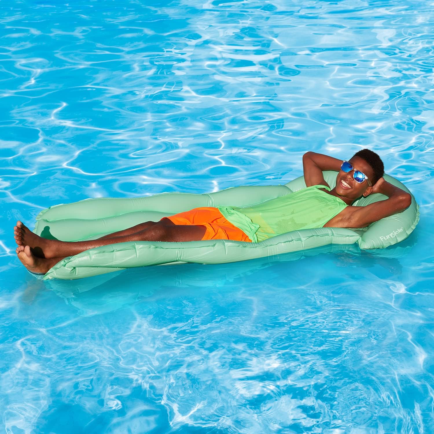 Funsicle 6 ft Simple Zzzz Inflatable Water Mat with Comfortable Headrest