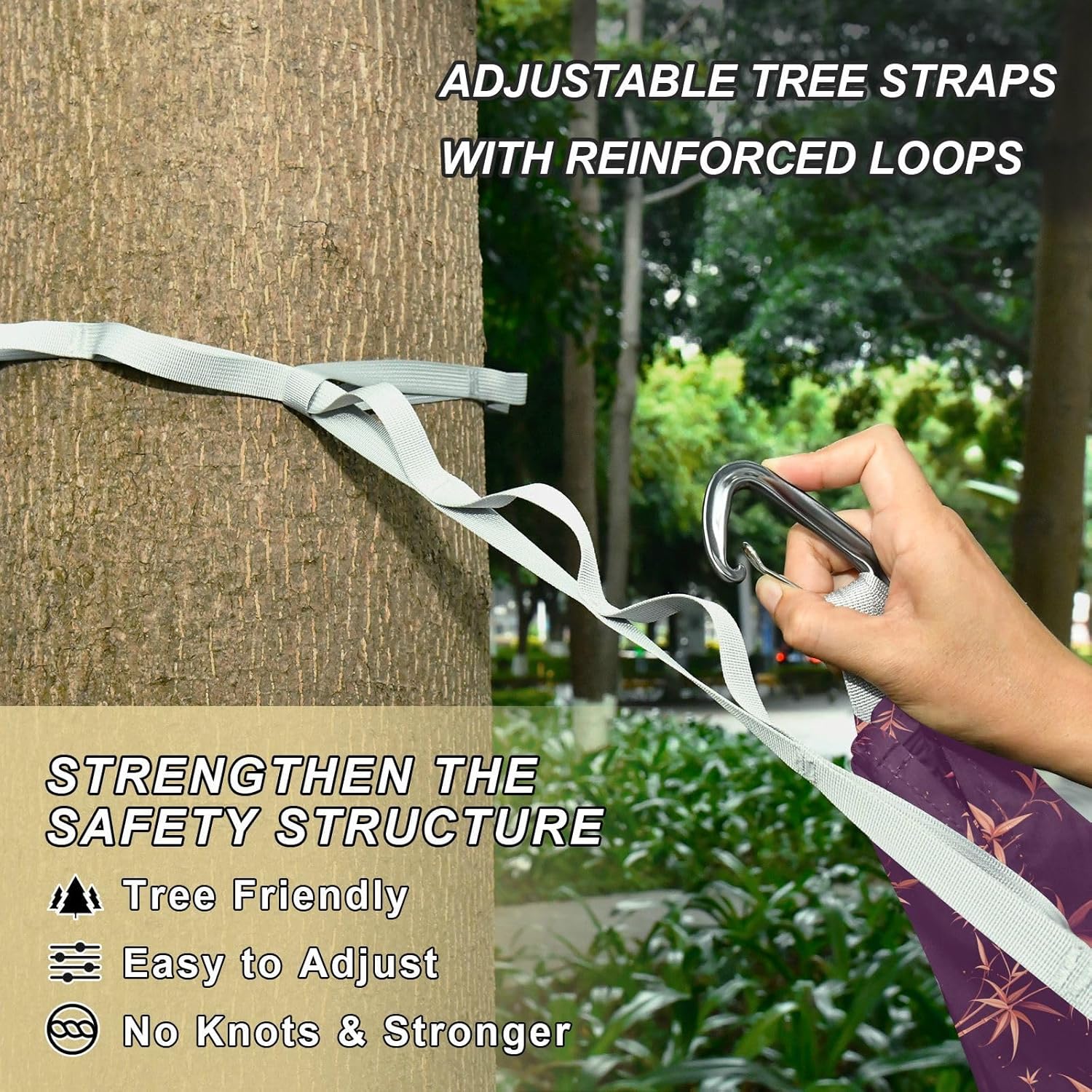 Art Trees Camping Hammock with Tree Straps Cloth Hammock for Camping Travel Accessories