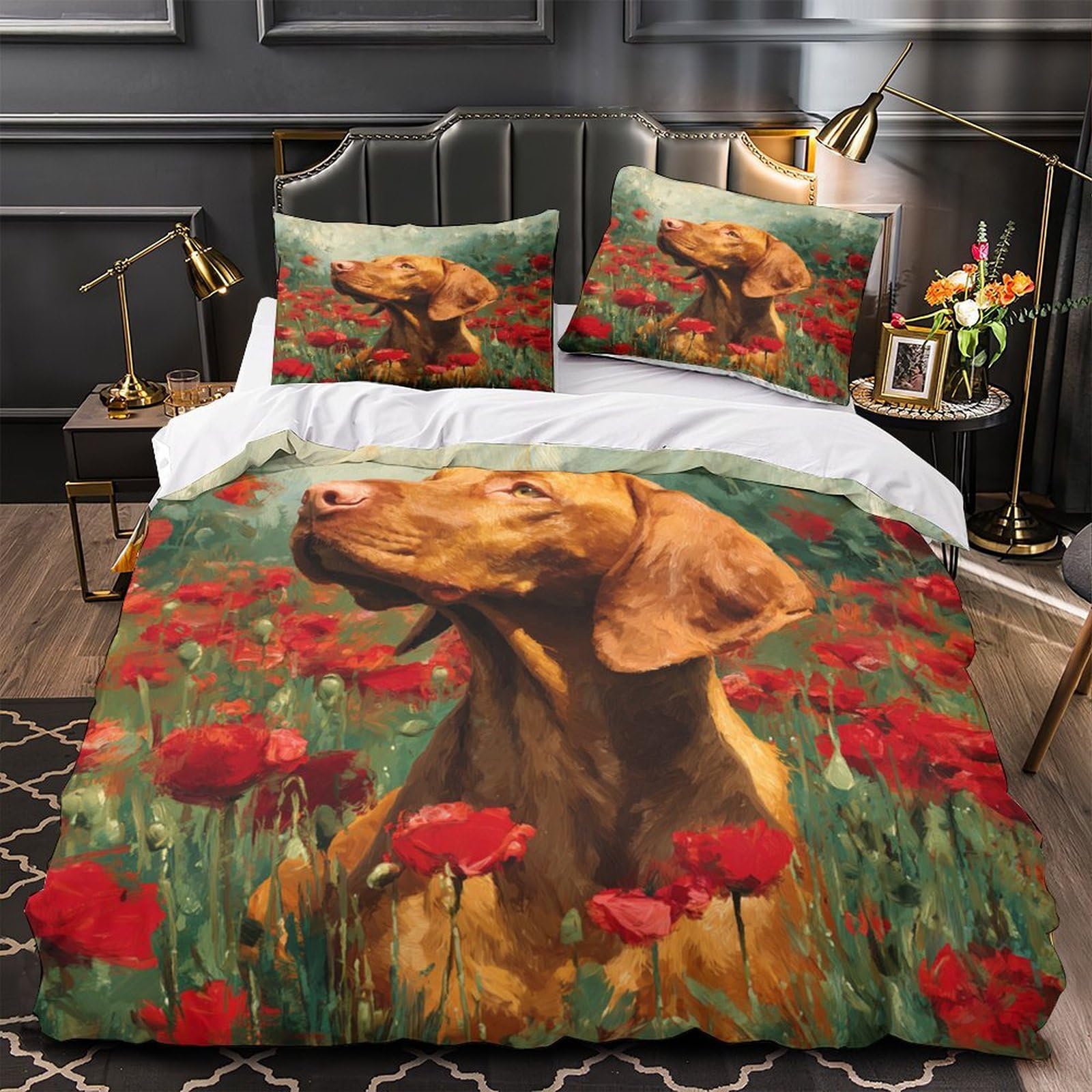 Housse de couette disque vinyle hypoallergénique ultra douce et légère pour lit super king