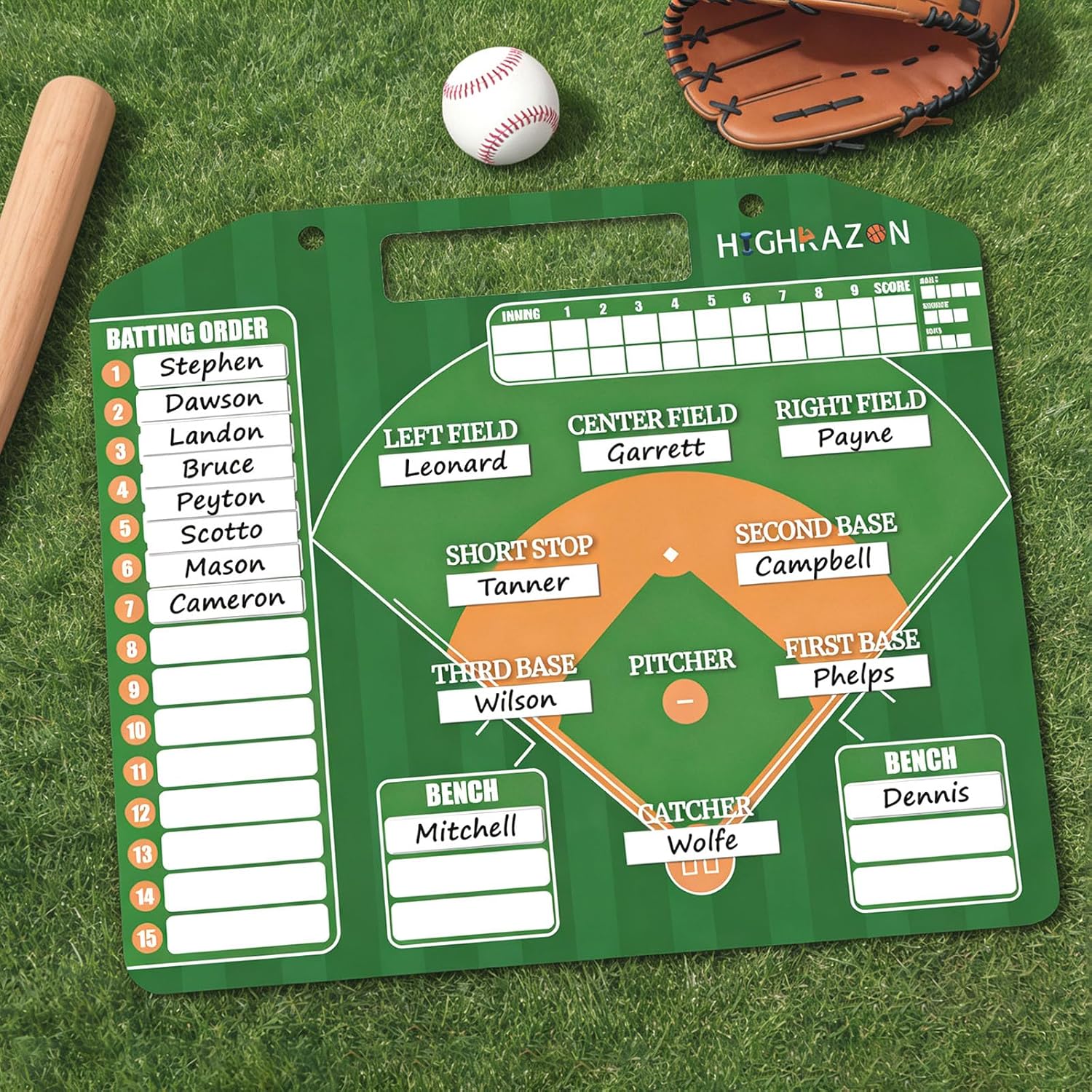 Magnetic Baseball Coach Clipboard, Dry Erase Coach Lineup Board, Premium Tactical Baseball Coaching Board with 40 Lineup Cards and Marker, Dugout Display Softball Coaching Accessories
