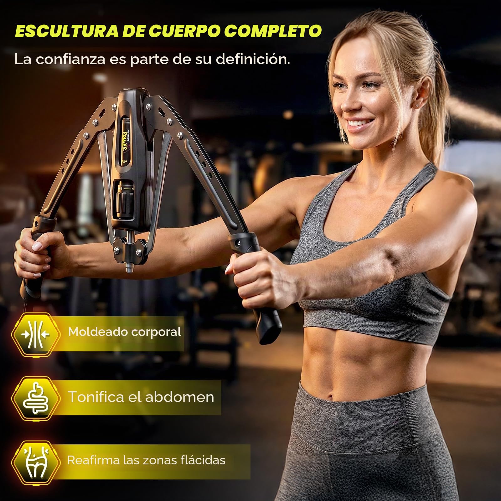 Entrenador de brazo con cilindro hidráulico de 10 a 200 kg, resistencia – Esparcidor ajustable para el pecho – Entrenamiento corporal completo – Brazo para hombros – Twister Fitness hidráulico Home