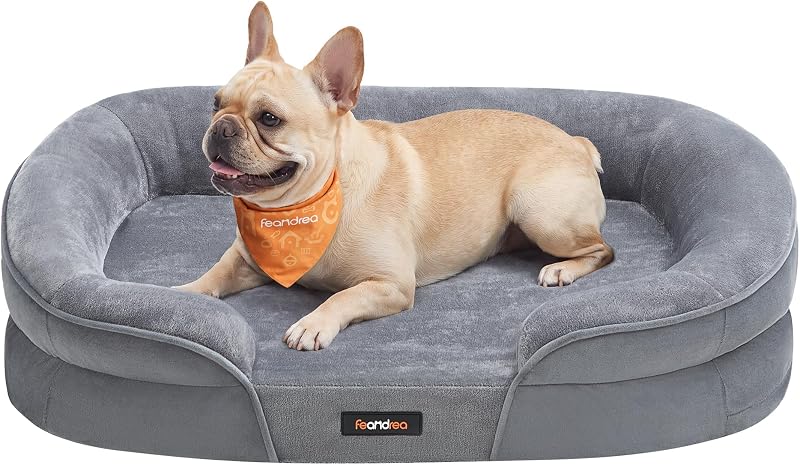Cama Ortopédica para Cães Feandrea com Espuma em Caixa de Ovos e Capa Lavável 76 x 51 x 18 cm