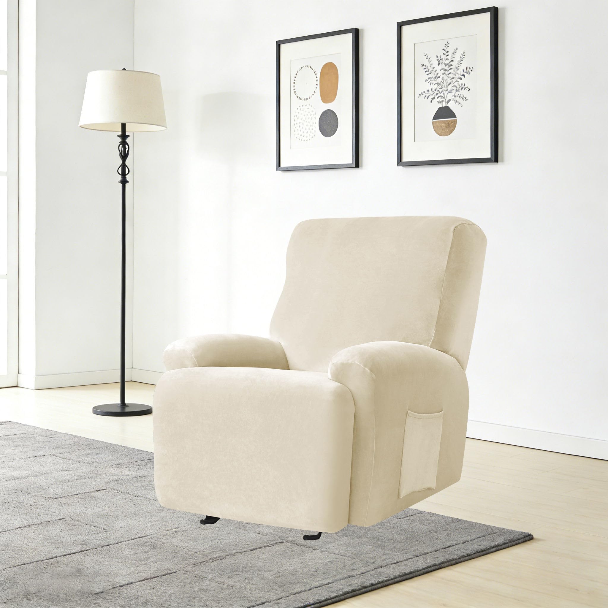 Stretchhusse für Relaxsessel rutschfest-Beige-1 Sitzer