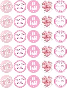 Pink Glitter "It's A Girl" Cupcake Toppers - Set Of 24 Picks For Gender Reveal & Baby Shower Decorations - View #3