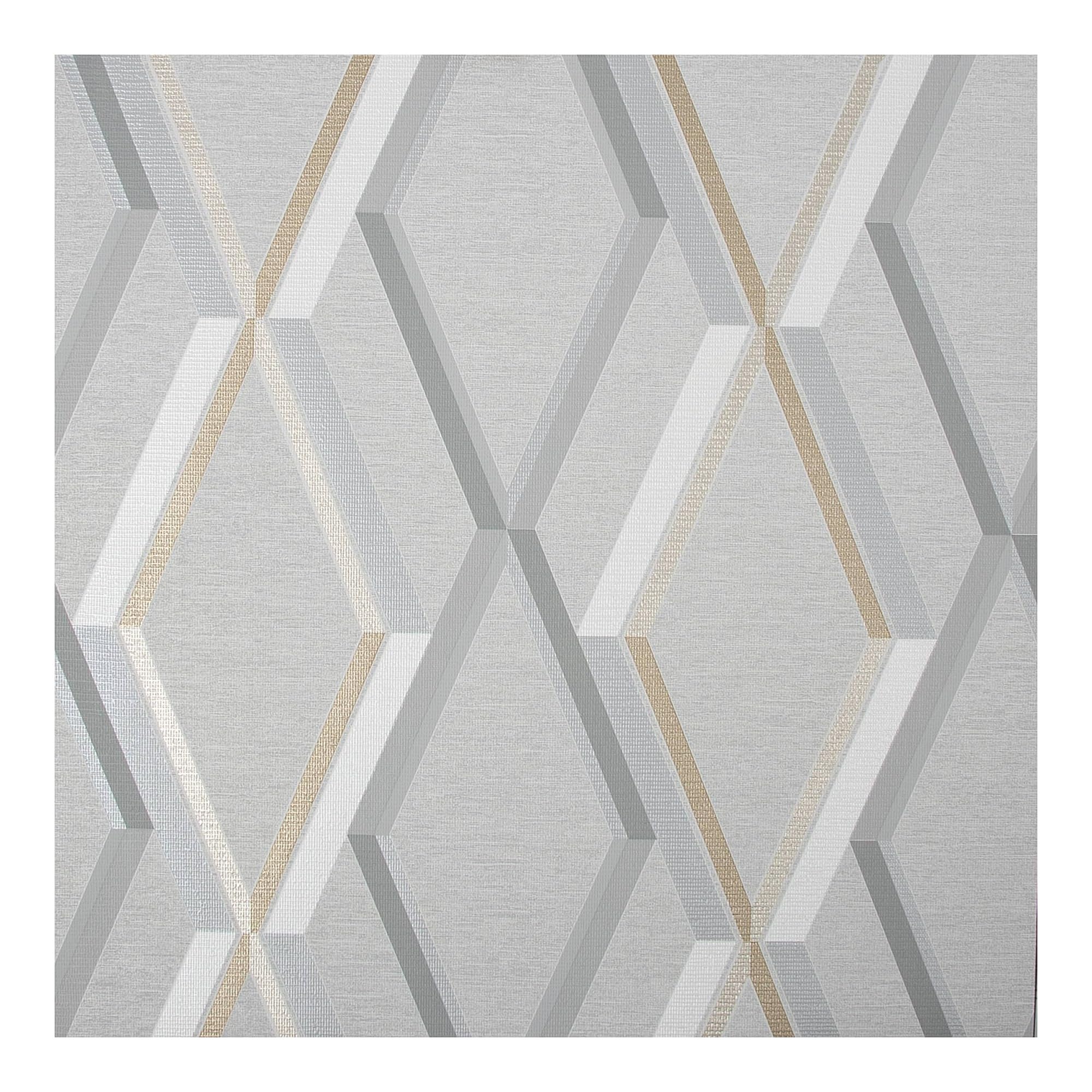 Graham & Brown Grey Superfresco Easy Prestige Geo Wallpaper | Paste The Wall | Geometric | Eco-Friendly