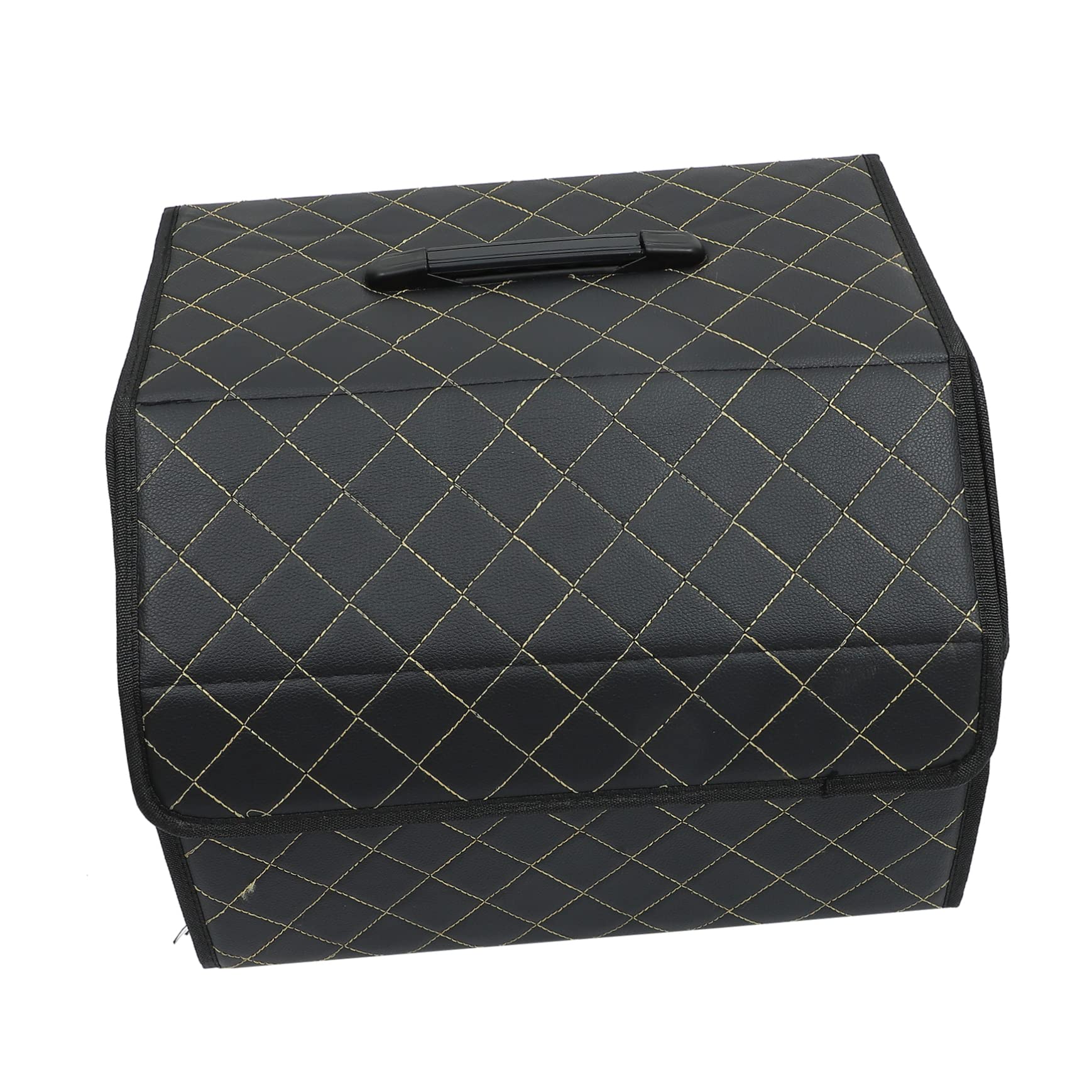Alipis Organizzatore e Facile da Pulire in Pelle Nera per Bagagliaio Auto Scatola Porta Oggetti Multiuso Pieghevole, Elegante per Auto