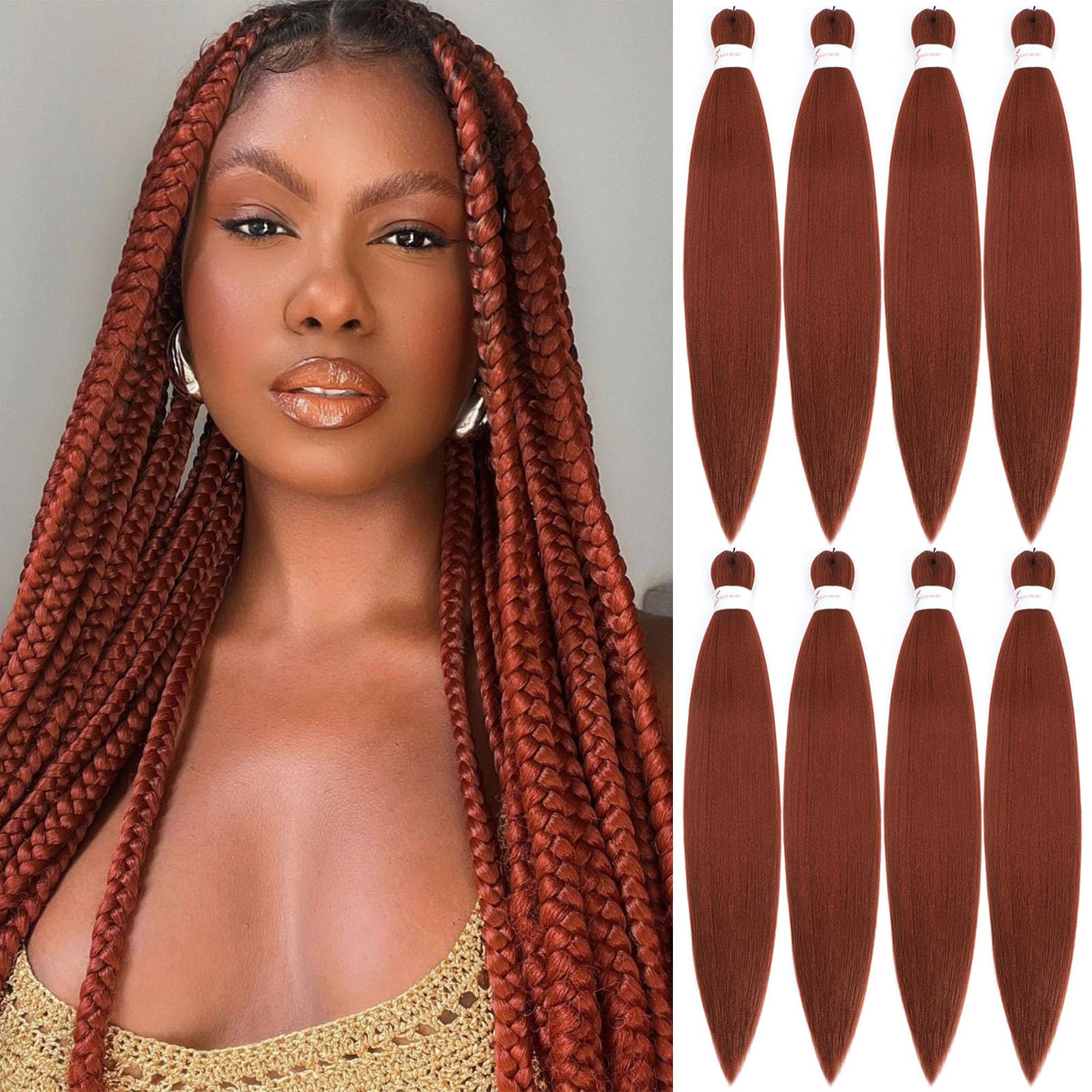 Braiding Hair Pre Stretched 22 Inch 8 Pack Long Braiding Hair Professional Pre Stretched Hair For Braiding Soft Yaki Texture Hot Water Setting