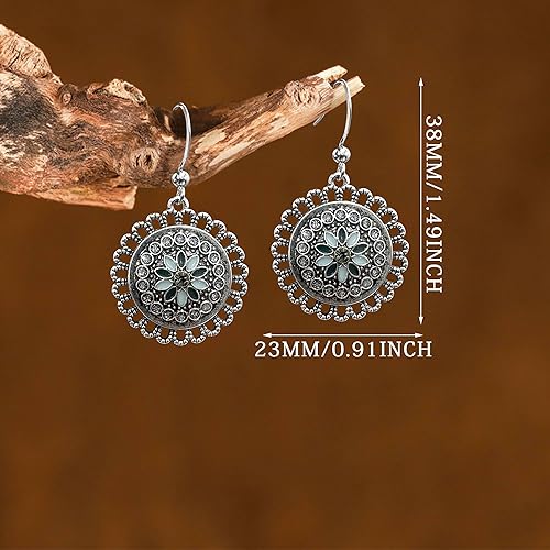 Miniatura 5 de Aretes de aro tribales de bronce bohemio hechos a mano con espiral delicados, elegantes, vintage, dorados, plateados, redondos, geométricos,