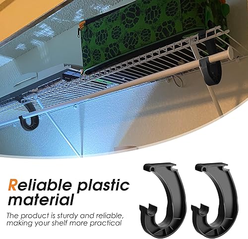 Miniatura 10 de moonoom 4 soportes de barra de armario colgantes, soporte de barra de estante de armario 34, soportes resistentes en forma de J para colgar ropa,