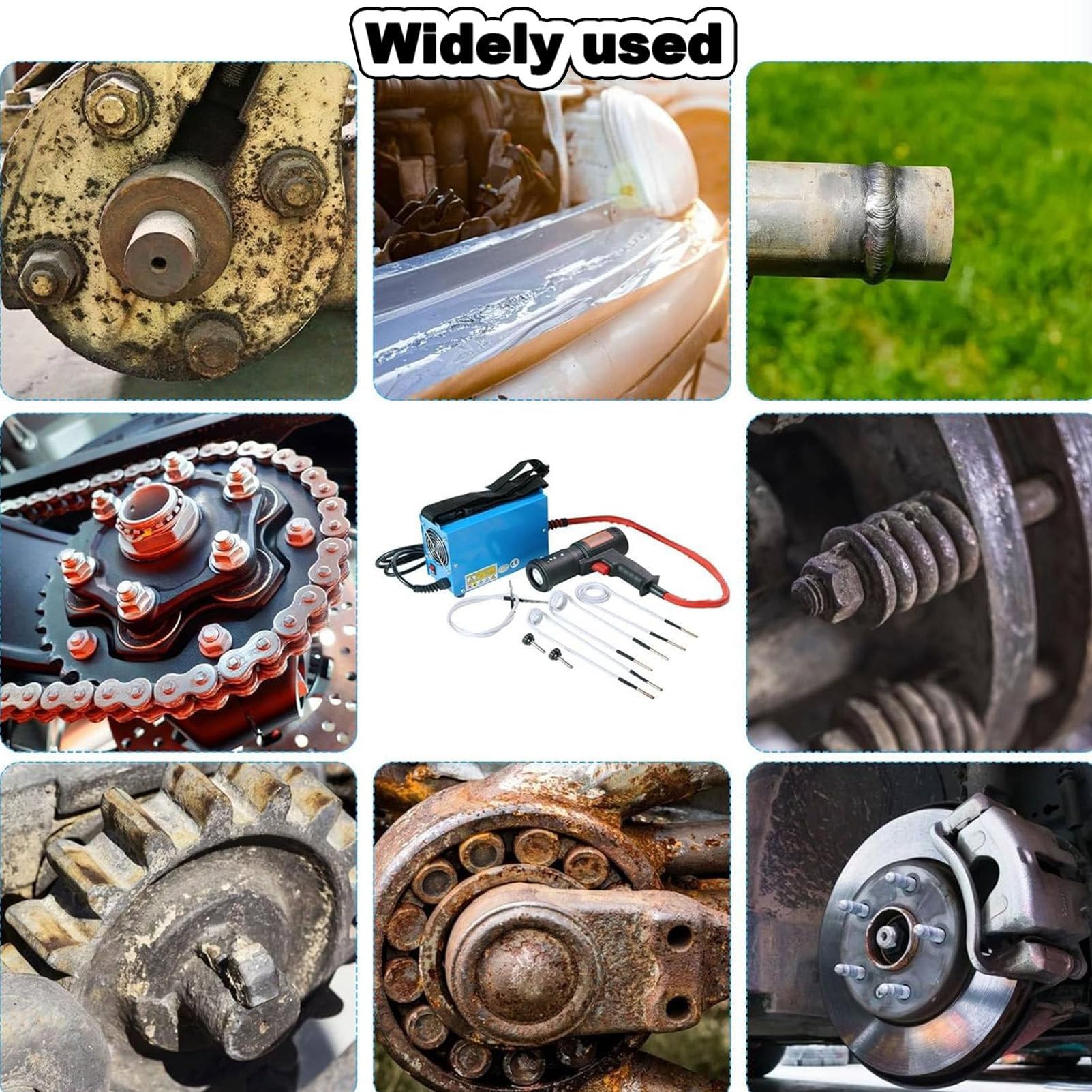Zestaw nagrzewnicy indukcyjnej ręcznej do śrub, narzędzie do odkręcania śrub indukcją ciepła, narzędzie motoryzacyjne do odkręcania śrub 1500W 220V do zardzewiałych śrub z 4 cewkami i pudełkiem