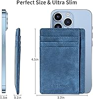 Vista 18 de Cartera Chelmon Slim RFID - Cartera de bolsillo frontal minimalista para tarjetas de crédito delgadas Negro carbón