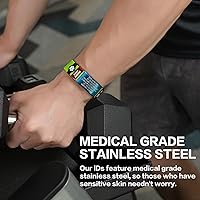 Vista 8 de Divoti Pulsera de identificación de alerta médica grabada personalizada, grabado láser de doble cara, pulsera de silicona, cierre de seguridad