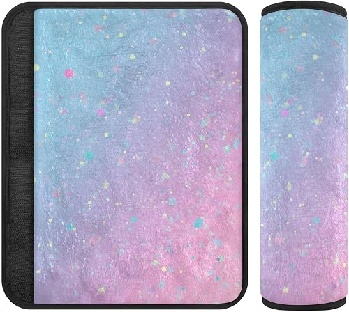 senya Unicorn Background with Rainbow 2 Pack Soft Auto Seat Belt Cover Seatbelt 
