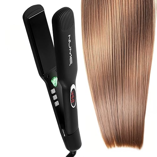 NuMe Megastar X - Plancha plana de turmalina - Placas flotantes de 175 pulgadas con refuerzo de iones negativos tira de luz infrarroja resultados