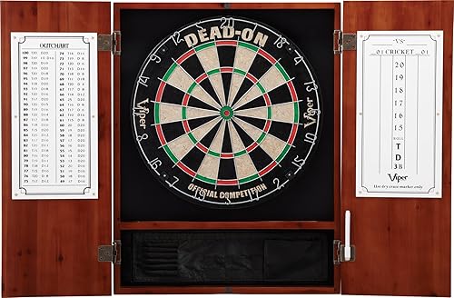 Miniatura 8 de Viper metropolitan conjunto de tablero de sisalcerda para dardos de punta de acero y gabinete.