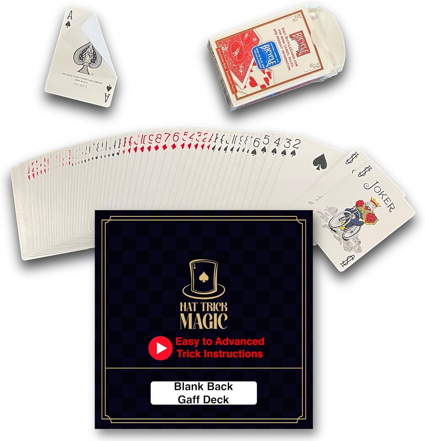 Bicycle Rider Back Gaff Playing Card Decks (Ultimate Mixed Gaff Deck with Blue Taper Deck)